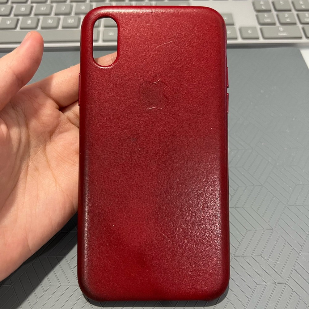 iPhone X/XS red leather Apple phone case